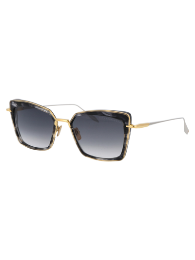 Shop Dita Perplexer Sunglasses In 01 Black Haze - Yellow Gold W/ Dark Grey To Clear Gradient