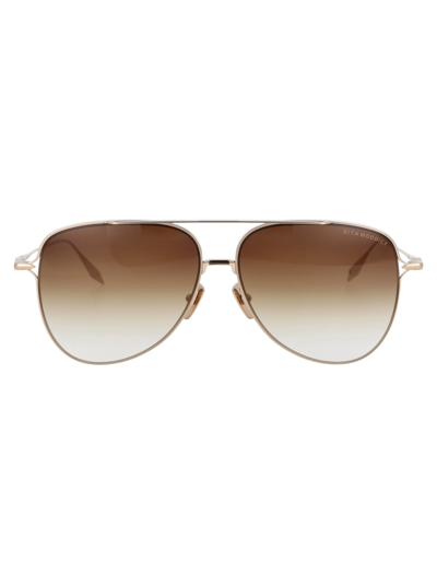 Shop Dita Moddict Sunglasses In 02 White Gold - W/ Dark Brown To Clear Gradient