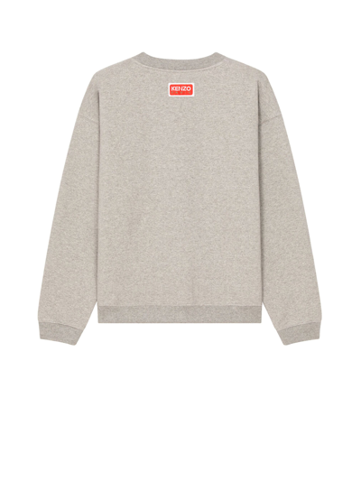 Shop Kenzo Sweater With Logo In Pearl Grey