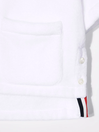 Shop Thom Browne Terry-cloth Short-sleeve Cotton Shirt In White