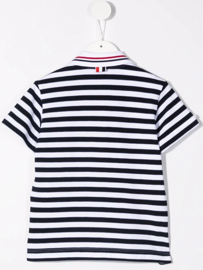 Shop Thom Browne Sailor Stripe Polo Shirt In Blue