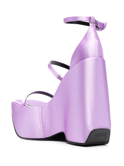 Shop Versace Triplatform 170mm Platform Sandals In Purple