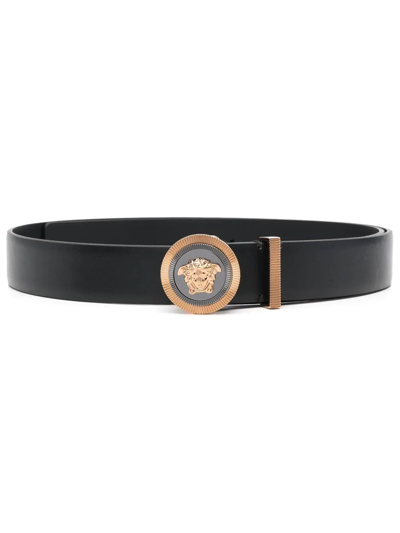 Versace Men's Black Leather Medusa Buckle Belt, Brand Size 105 CM DCU4949  DVTP1 D41OH - Jomashop