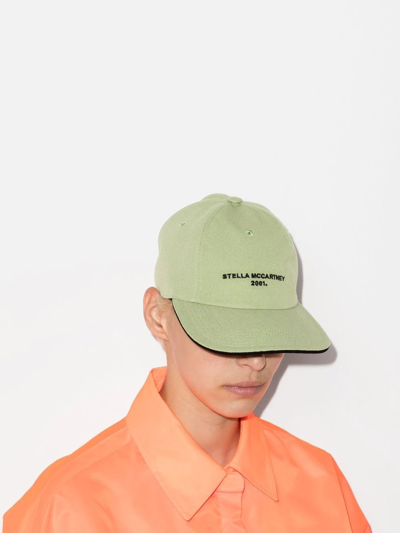 Shop Stella Mccartney Logo-embroidered Baseball Cap In Green