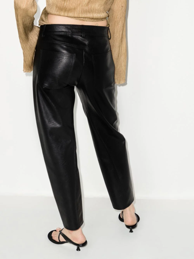 Shop Stella Mccartney Straight-leg Faux-leather Trousers In Black