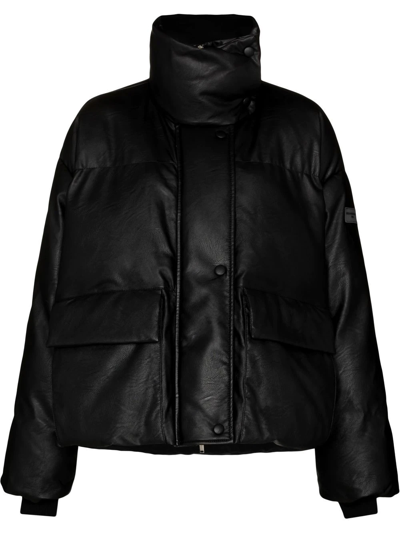 Shop Stella Mccartney Polished-finish Padded Coat In Black