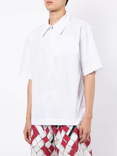 3.1 Phillip Lim Half-zip Polo Shirt In White