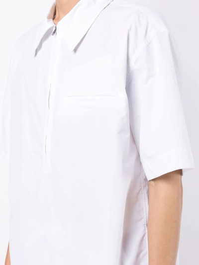 3.1 Phillip Lim Half-zip Polo Shirt In White