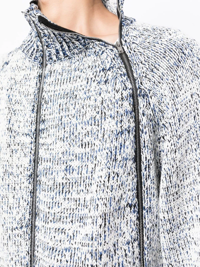 3.1 Phillip Lim Men's Marled Full-zip Cardigan Sweater In White