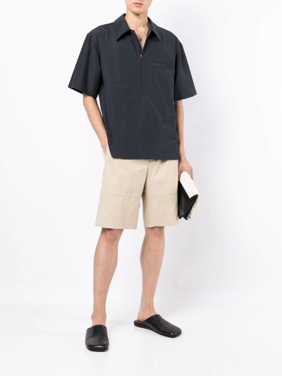 3.1 Phillip Lim Half-zip Polo Shirt In Black