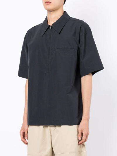 3.1 Phillip Lim Half-zip Polo Shirt In Black