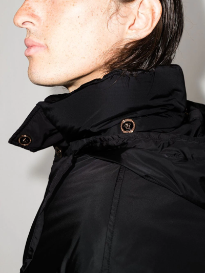 Shop Versace La Greca Puffer Jacket In Black