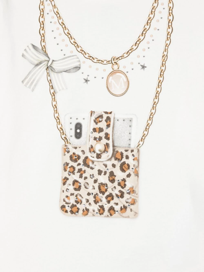 Monnalisa Graphic-print Cotton T-shirt In White