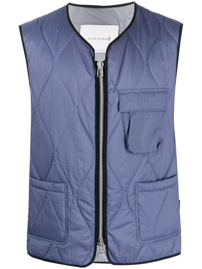 Shop Mackintosh General Quilted Gilet In Grey