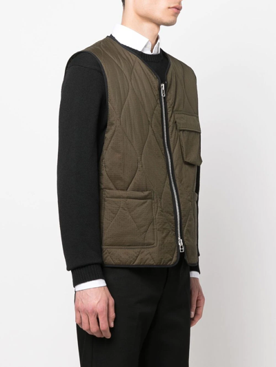 Shop Mackintosh General Quilted Gilet In Green