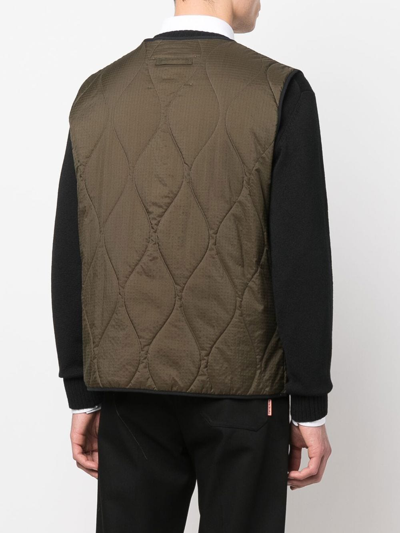 Shop Mackintosh General Quilted Gilet In Green