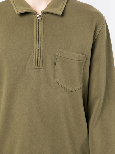Shop Ymc You Must Create Sugden Quarter-zip Sweatshirt In Green
