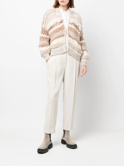 Brunello Cucinelli Argyle Knit Cashmere Vest In Neutrals
