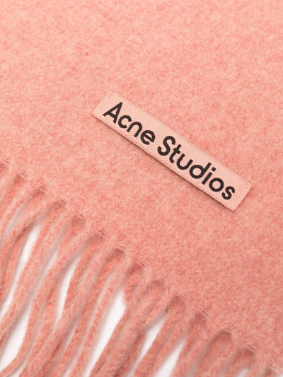 Shop Acne Studios Fringed Wool Scarf In Pink