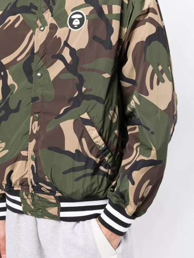 Shop Aape By A Bathing Ape Camouflage-print Bomber Jacket In Green