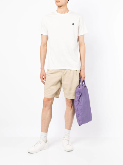 Fred Perry Pique T-shirt With Pocket Detail In White In White