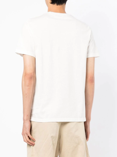 Shop Fred Perry Embroidered-logo Cotton T-shirt In White