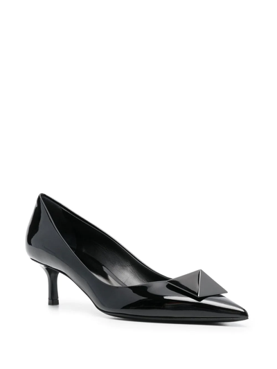 Shop Valentino One Stud 60mm Patent-leather Pumps In Black