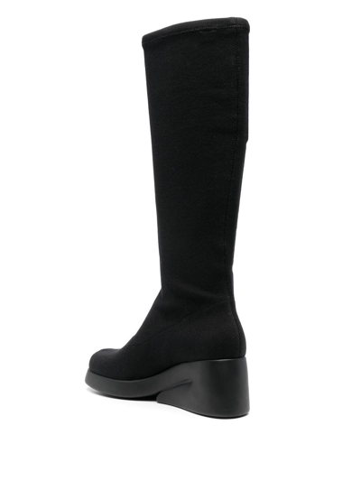 Shop Camper Wedged Knee-length Boots In Black