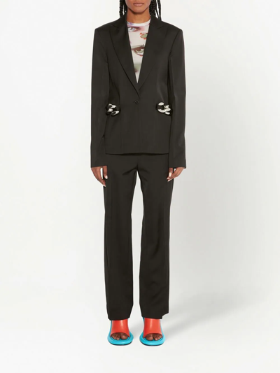 Shop Jw Anderson Chain-detailed Single-breasted Blazer In Black