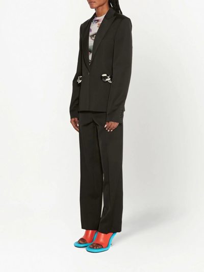 Jw Anderson Chain Link Peak Lapel Single-breasted Blazer In Black