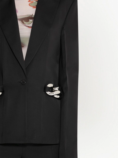 Shop Jw Anderson Chain-detailed Single-breasted Blazer In Black