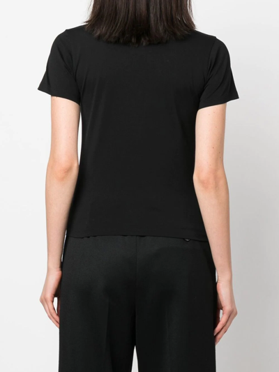 Shop Maison Margiela Numbers-motif Cotton T-shirt In Black