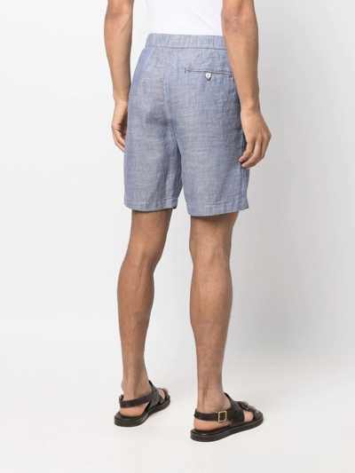 Frescobol Carioca Linen-cotton Deck Shorts In Blue