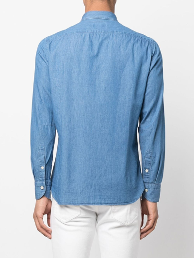 Tintoria Mattei Long-sleeve Denim Shirt In Blue