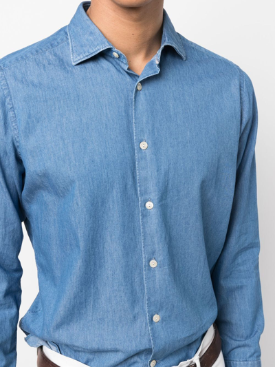 Tintoria Mattei Long-sleeve Denim Shirt In Blue