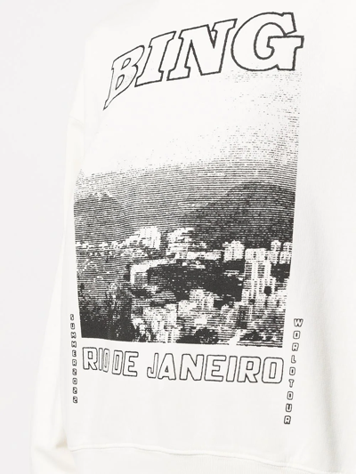 Shop Anine Bing Jaci Graphic-print Sweatshirt In Neutrals