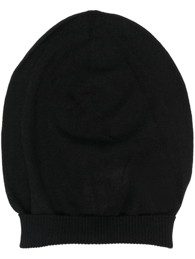 Shop Rick Owens Knitted Cashmere Beanie In Black