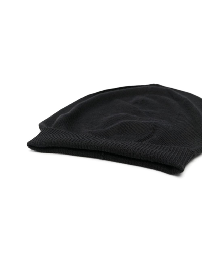 Shop Rick Owens Knitted Cashmere Beanie In Black