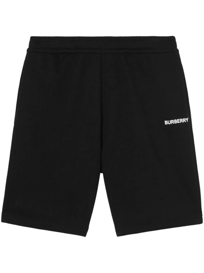 Shop Burberry Logo-print Track Shorts In Black