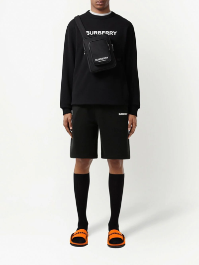 Burberry Raphael Logo Cotton Jersey Sweat Shorts In Black