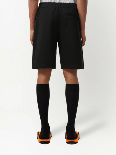 Burberry Raphael Logo Cotton Jersey Sweat Shorts In Black