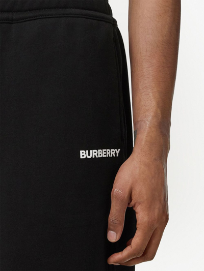 Burberry Raphael Logo Cotton Jersey Sweat Shorts In Black