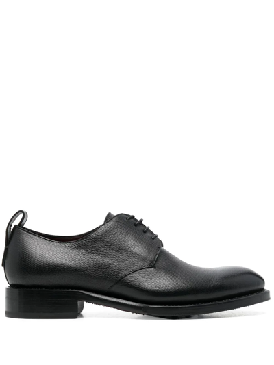 Shop Brioni Leather Derby Shoes In Black