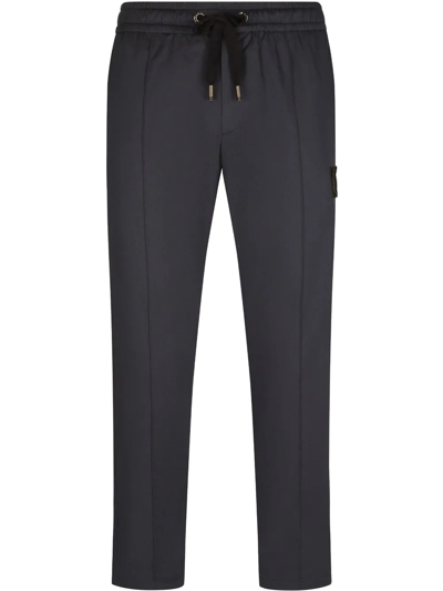 Shop Dolce & Gabbana Embroidered-logo Track Trousers In Blue