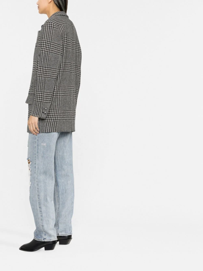 Shop Isabel Marant Étoile Cikaito Oversized Plaid Coat In Black