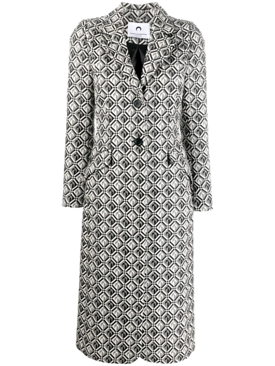 Shop Marine Serre Moon Diamant Tailored Coat In White