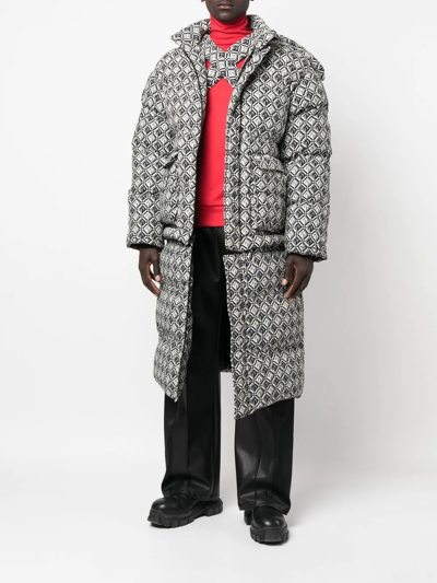 Marine Serre Convertible Padded Printed Recycled-shell Hooded Jacket In White