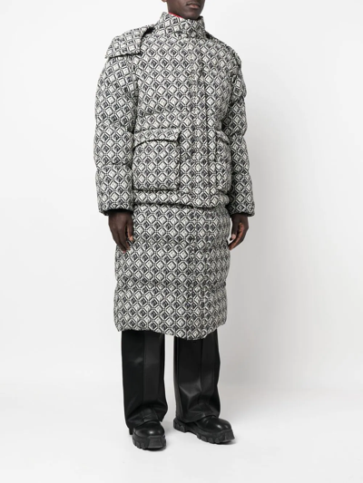 Marine Serre Convertible Padded Printed Recycled-shell Hooded Jacket In White