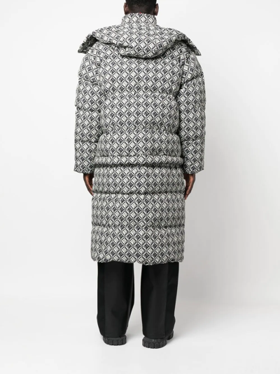 Shop Marine Serre Moon Diamond-pattern Oversized Puffer Coat In White