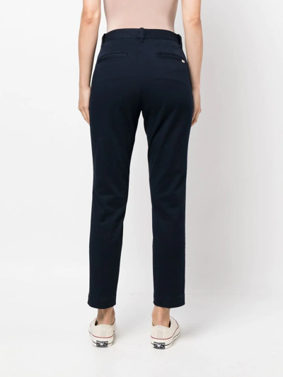 Shop Polo Ralph Lauren Cropped Slim-cut Chinos In Blue